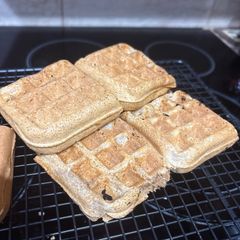 A picture of Spelt waffles for ninja waffle maker.