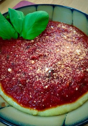 A picture of Polenta With Bacon Ragu.