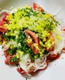 Ensalada chilena con ají verde