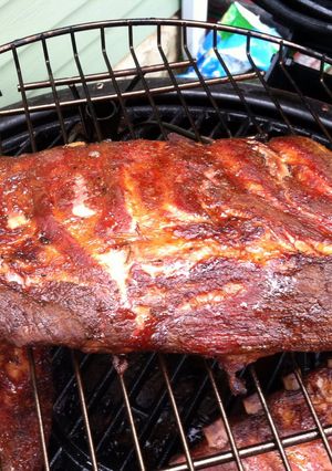 A picture of Spiced Smoked Ribs with Orange Soda Sauce.