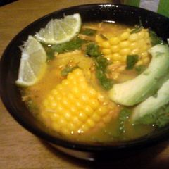 A picture of smilys chicken n potato soup.