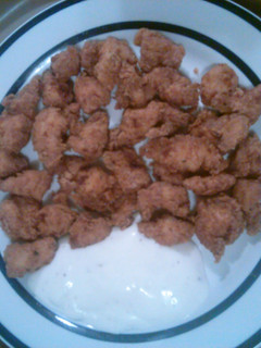 A picture of Chicken nuggets.