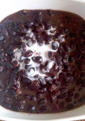 Una foto de Caraotas con leche de coco