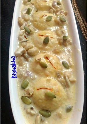 A picture of Banana Rasmalai.