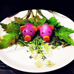 A picture of Boiled Eggs with a twist.