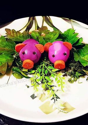 A picture of Boiled Eggs with a twist.