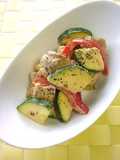 Zucchini and Chicken in Miso and Mayonaise