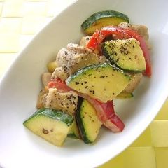 A picture of Zucchini and Chicken in Miso and Mayonaise.