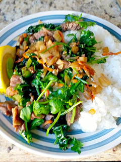 A picture of Marinated Beef Vegetable Stir Fry & Rice.