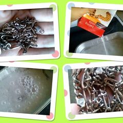 A picture of Momma's freakishly easy silver tarnish remover.
