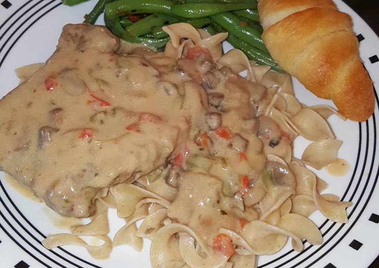 Simple Way to Make Quick Stroganoff Smothered Pork Chops