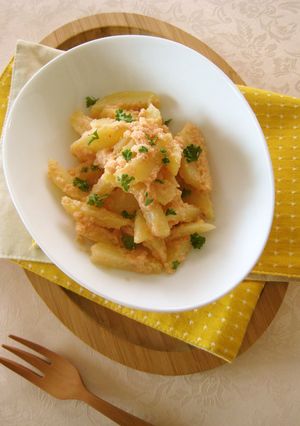 A picture of Potato and Mentaiko Mayo Stir Fry.
