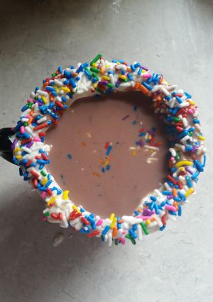A picture of Birthday Cake Hot Chocolate.