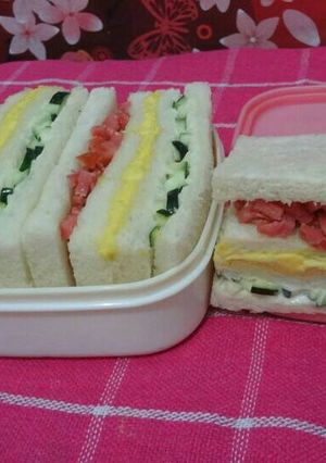 Foto resep Sandwich tiga warna ala korea (samsaek sandwich)