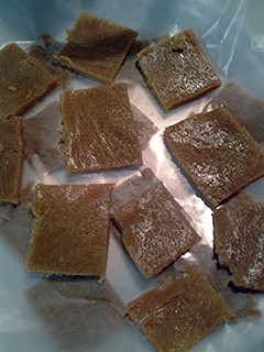 A picture of KAJU KATLI OR KAJU BARFI.