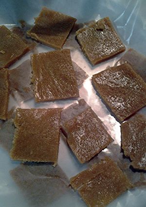 A picture of KAJU KATLI OR KAJU BARFI.