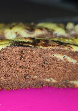 Una foto de Budín marmolado de bananas sin harina de trigo