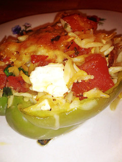 A picture of Greek Style Stuffed Peppers.