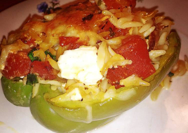 Recipe of Super Quick Homemade Greek Style Stuffed Peppers