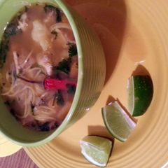 A picture of Spanish home-made Chicken Noodle Soup (sopa de Pollo).