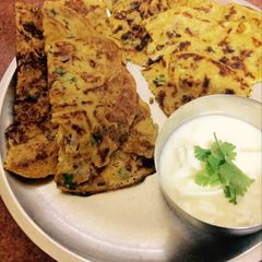 A picture of Moong daal and flour pancakes.