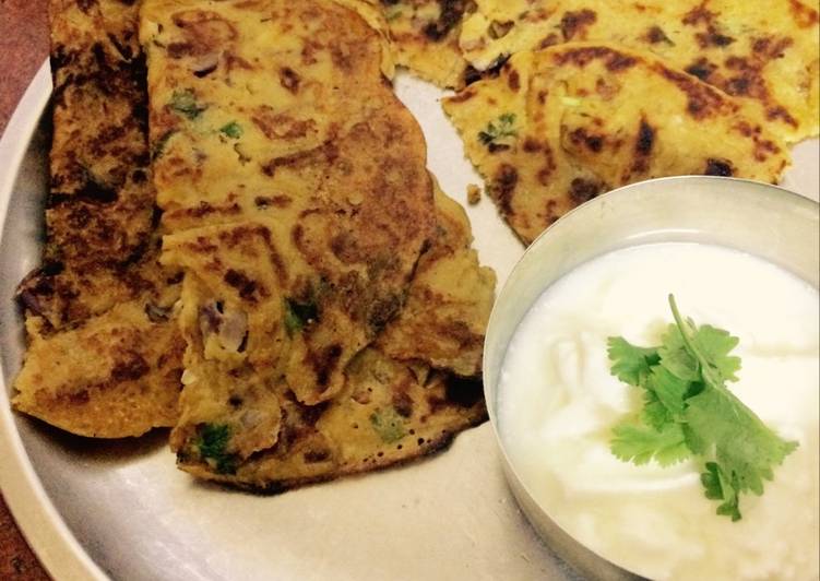 Moong daal and flour pancakes