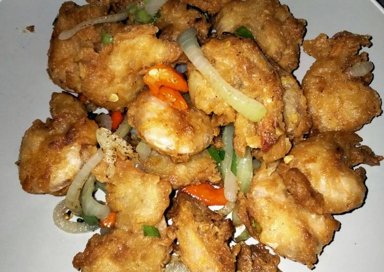 Resep Mudah Udang crispy gurih pedas Ala Warung