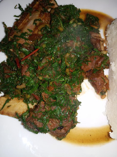A picture of Tumbukiza (Beef with Spinach).