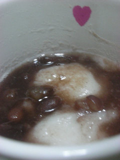 A picture of Easy Zenzai Red Bean and Mochi Soup in a Microwave.