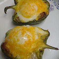 A picture of Stuffed breakfast peppers.