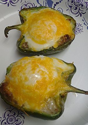 A picture of Stuffed breakfast peppers.