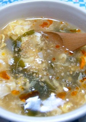 A picture of Taiwanese Hot and Sour Soup Made with the Cooking Liquid.