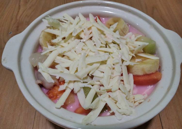 Cara Termudah Menyiapkan Salad buah tanpa mayonaise Menggugah Selera
