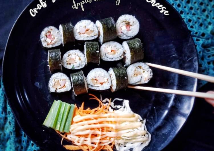 Cara Gampang Menyiapkan Crab stick Sushi Roll With Cheese Anti Gagal