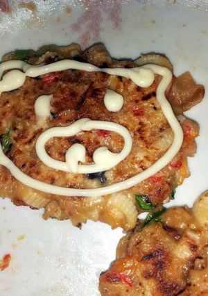 A picture of homemade Korean pancake.