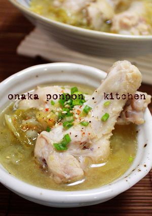 A picture of Chicken Drumettes and Juicy Cabbage Stewed in Miso.