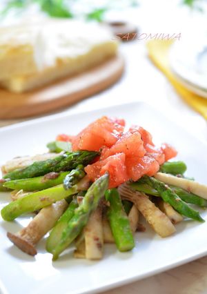 A picture of Easy Italian Dish with Asparagus and King Oyster Mushrooms.