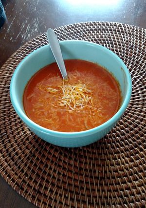 A picture of Roasted red peppers soup.