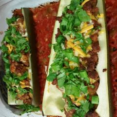 A picture of Taco Zucchini Boats.