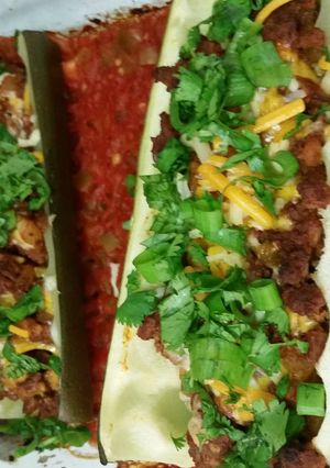 A picture of Taco Zucchini Boats.