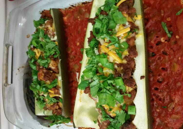 Recipe of Speedy Taco Zucchini Boats