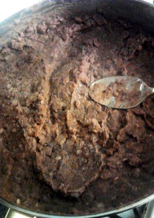 A picture of Refried Beans ... My Version.