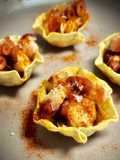 Tartaleta casera de cebolla confitada con pulpo á feira