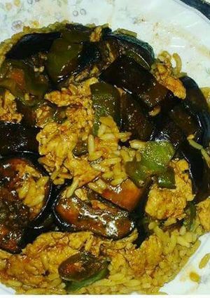 A picture of Healthy 100% Eggplant and Chicken Maqluba (Diet Version).