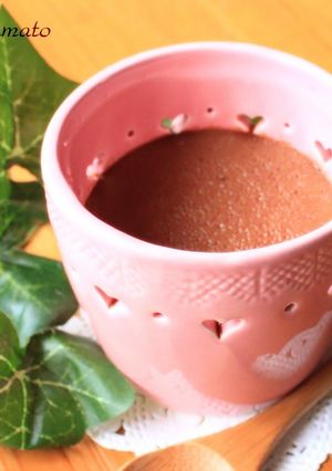 A picture of Rich Chocolate Pudding❤with a Single Chocolate Bar❤.