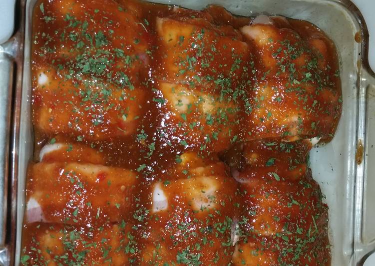 Recipe of Speedy Bacon wrapped bbq chicken thighs