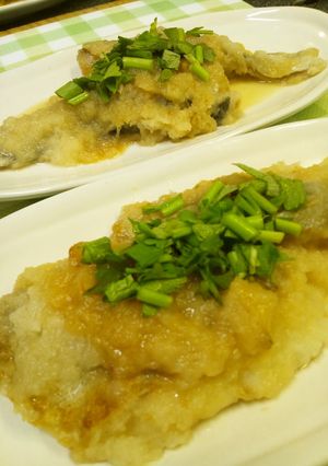 A picture of Cod Simmered with Daikon Radish.