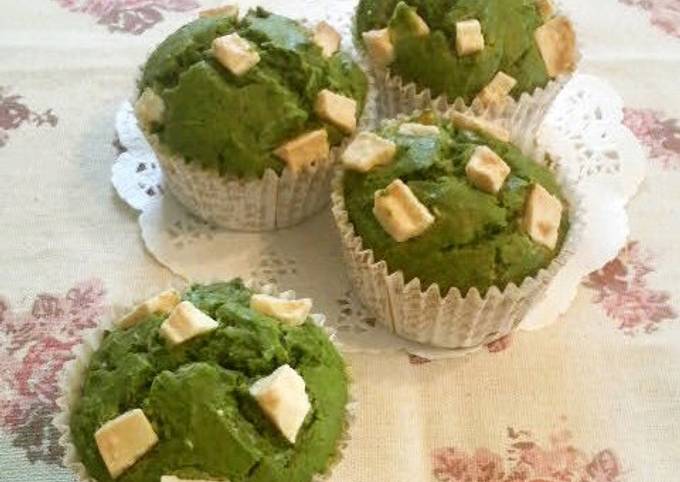 Matcha Muffins with White Chocolate