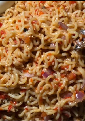 A picture of Stir fry indomie.