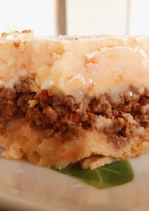 Una foto de Pastel de carne con boniato y papas